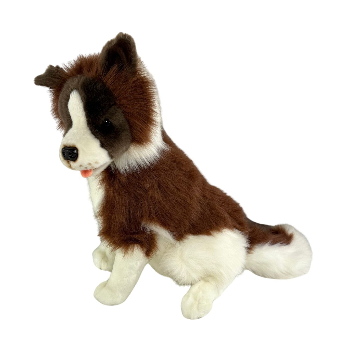 Bocchetta Brandy 35cm Sitting Border Collie Plush Toy - Chocolate (Realistic Stuffed Animal Dog Gift)