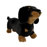 Bocchetta Buddy 36cm Standing Dachshund Plush Toy - Black/Tan (Realistic Stuffed Animal Dog Gift)