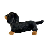 Bocchetta Buddy 36cm Standing Dachshund Plush Toy - Black/Tan (Realistic Stuffed Animal Dog Gift)