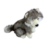 Bocchetta Button 26cm Sitting Husky Puppy Plush Toy (Realistic Stuffed Animal Dog Gift)