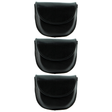 3x Milleni Genuine Leather Coin Purse Wallet Pack - Black (Belt Loop)