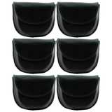 6x Milleni Genuine Leather Coin Purse Wallet Bulk Pack - Black (Belt Loop)