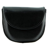 Milleni Genuine Leather Coin Purse Wallet - Black (Belt Loop)