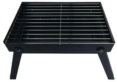 Premium Portable Charcoal Folding BBQ Grill Barbecue Foldable Travel - Black/Silver