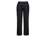 Portwest Rachel Womens Chef Trousers - Black (Ladies Hospitality Workwear Uniform)