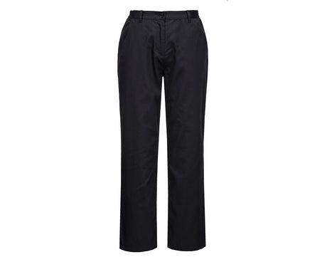 Portwest Rachel Womens Chef Trousers - Black (Ladies Hospitality Workwear Uniform)