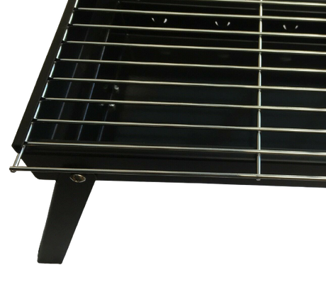 Premium Portable Charcoal Folding BBQ Grill Barbecue Foldable Travel - Black/Silver
