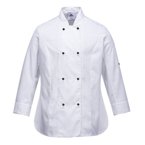 Portwest Rachel Womens Chef Jacket - White (Hospitality Cook MeshAir Uniform)