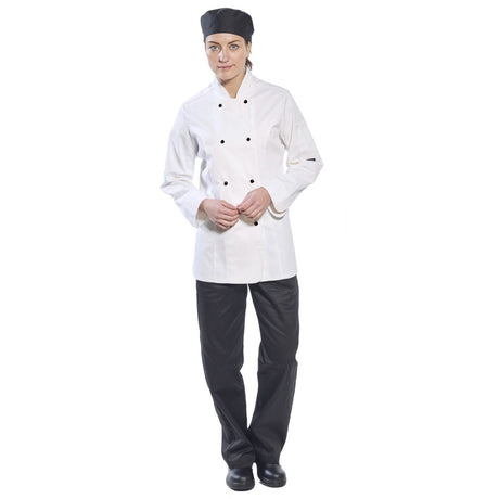 Portwest Womens Rachel Chef Jacket Hospitality Cook MeshAir - White