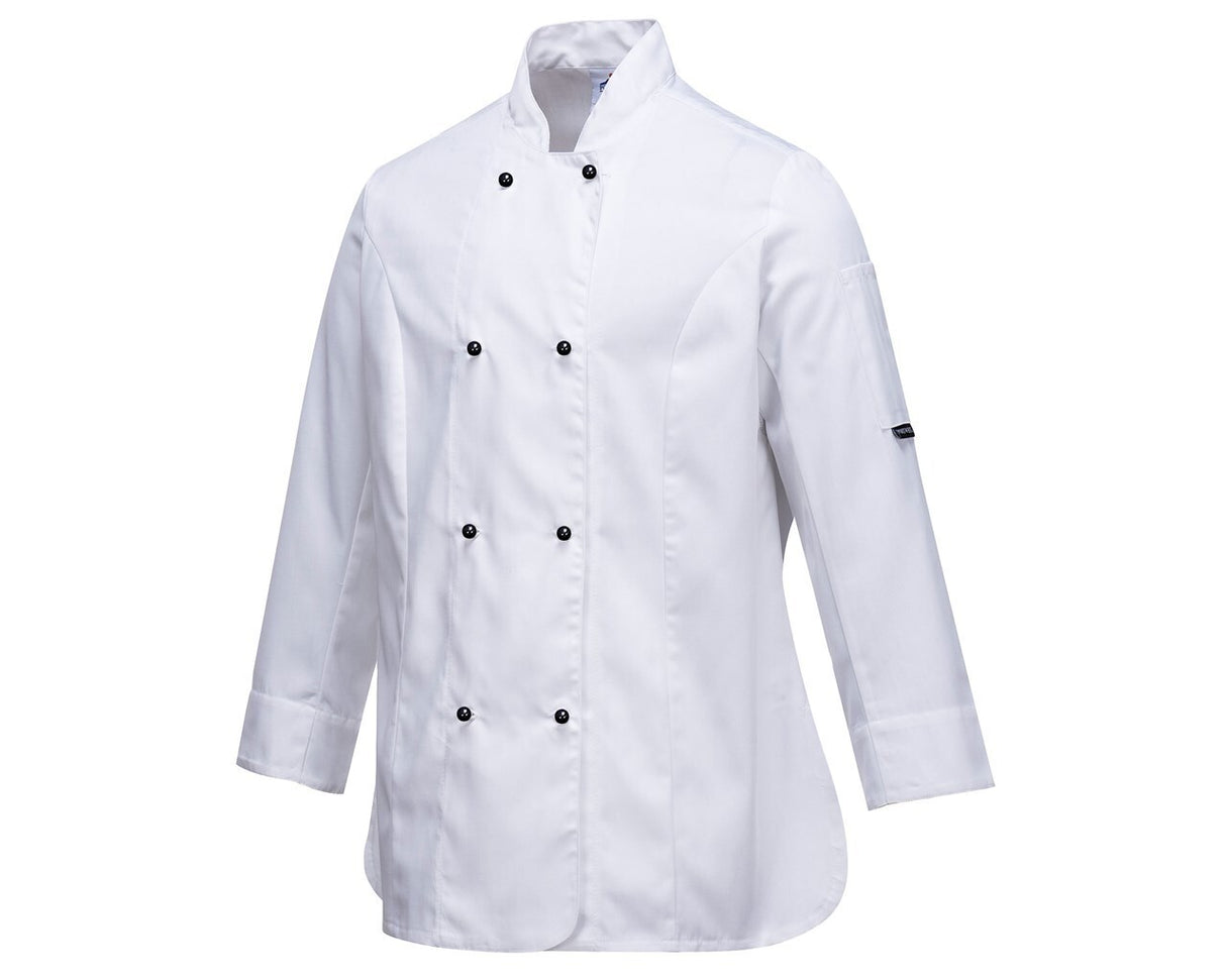 Portwest Rachel Womens Chef Jacket - White (Hospitality Cook MeshAir Uniform)