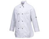 Portwest Rachel Womens Chef Jacket - White (Hospitality Cook MeshAir Uniform)