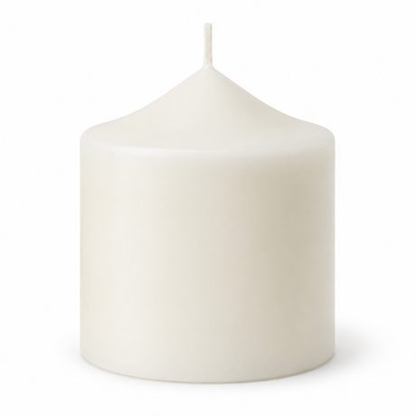 48x 36-Hour White Church Pillar Candles Bulk Pack - Unscented & Lead Free (7.5x7.5cm / 3x3")