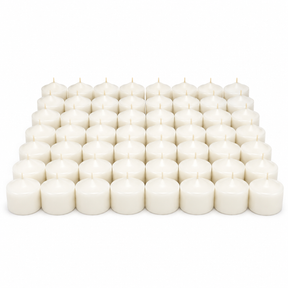 48x 36-Hour White Church Pillar Candles Bulk Pack - Unscented & Lead Free (7.5x7.5cm / 3x3")