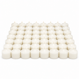 48x 36-Hour White Church Pillar Candles Bulk Pack - Unscented & Lead Free (7.5x7.5cm / 3x3")