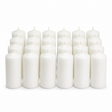 24x 72-Hour White Church Pillar Candles Bulk Pack - Unscented & Lead Free (7.5x15cm / 3x6")
