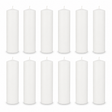 12x 108-Hour White Church Pillar Candles Bulk Pack - Unscented & Lead Free (5x23cm / 2x9")