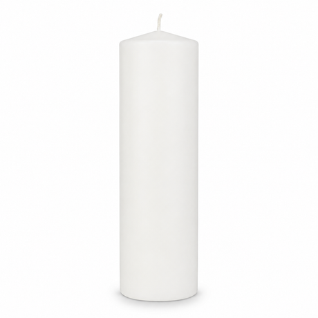 12x 108-Hour White Church Pillar Candles Bulk Pack - Unscented & Lead Free (5x23cm / 2x9")