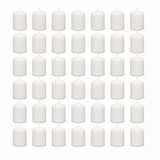 48x 36-Hour White Pillar Candles Bulk Pack - Unscented & Lead Free (7.5x7.5cm / 3x3")