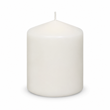 48x 36-Hour White Pillar Candles Bulk Pack - Unscented & Lead Free (7.5x7.5cm / 3x3")