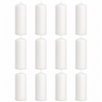 12x 108-Hour White Pillar Candles Bulk Pack - Unscented & Lead Free (7.5x23cm / 3x9")