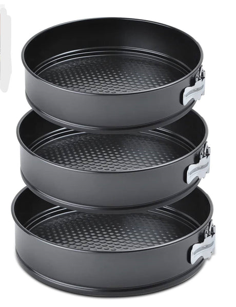 3x Cake Mould Bakeware Set - Springform Loose Bottom (24/26/28cm)