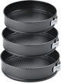 3x Cake Mould Bakeware Set - Springform Loose Bottom (24/26/28cm)