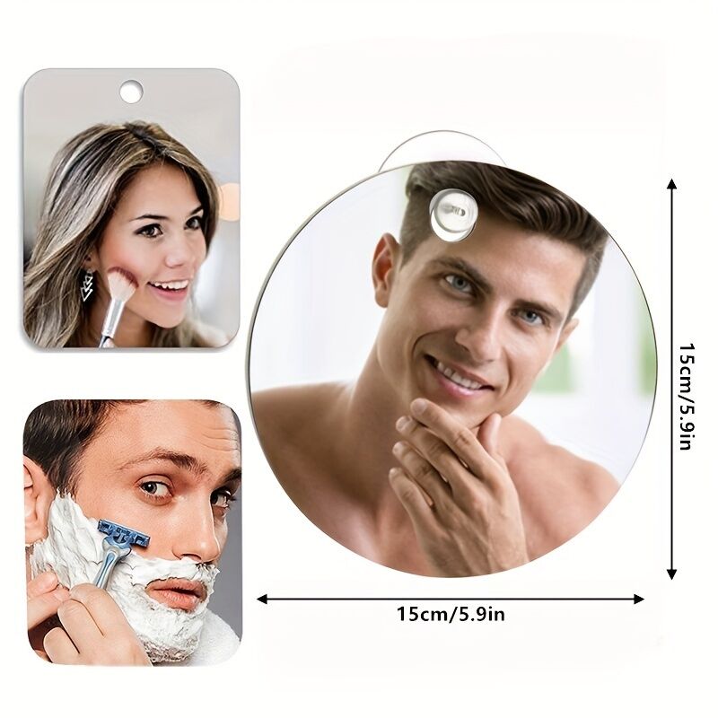 Portable Anti-Fog Shower Mirror – Unbreakable & Frameless for Shaving or Makeup