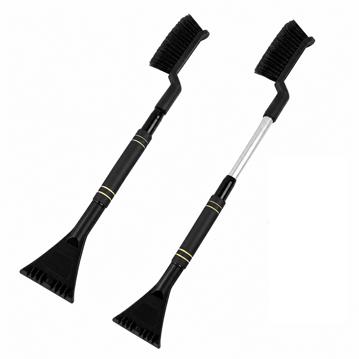 Extendable Car 3 in 1 Snow Brush and Ice Scraper with Detachable Head in Black