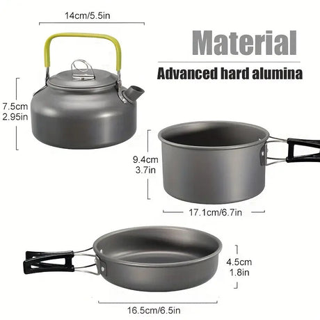 3pcs Ultra-Lightweight Camping Cookware Set - Durable Aluminum Outdoor Cooking Kit