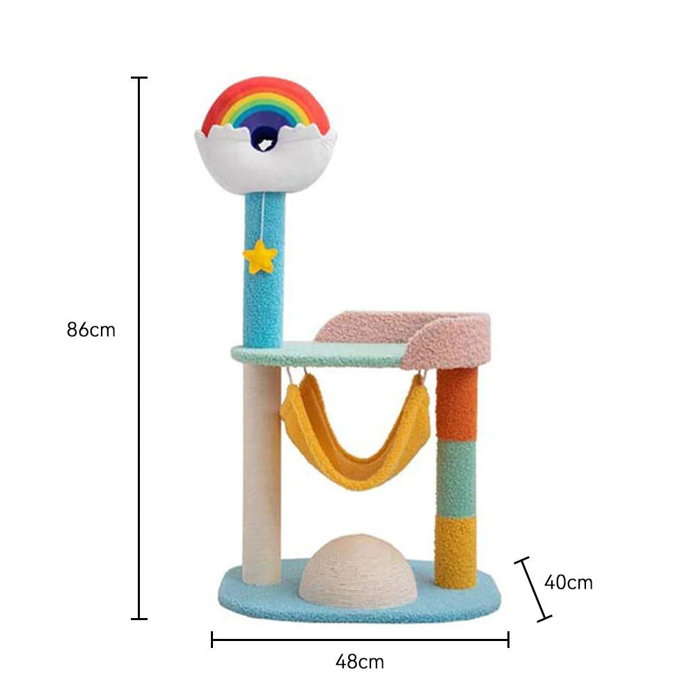 MARTINA Colourful Rainbow Cat Scratching Climbing Tree L