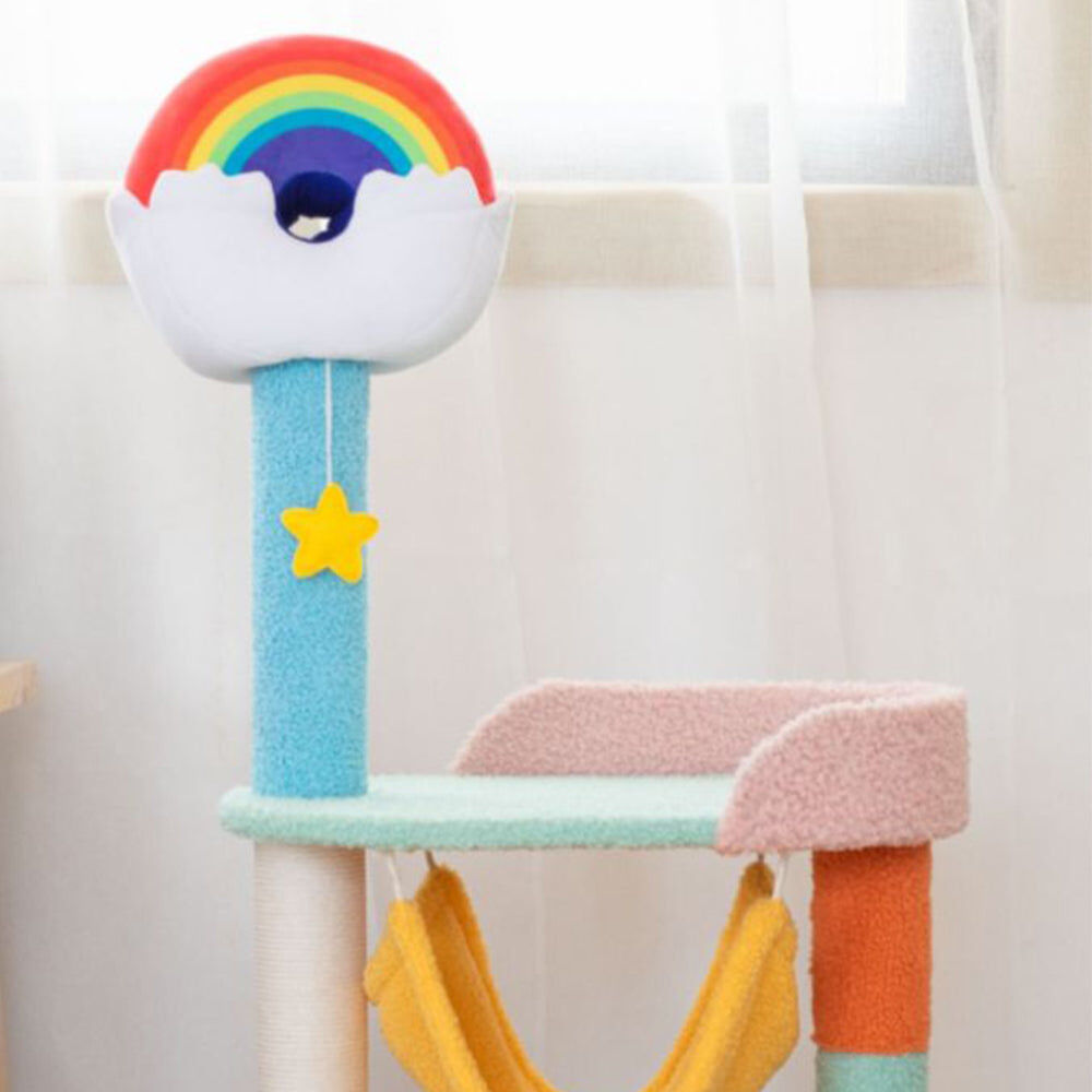 MARTINA Colourful Rainbow Cat Scratching Climbing Tree L