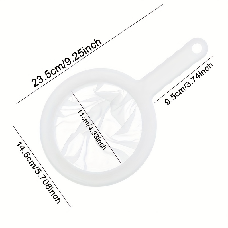 2-Piece Fine Mesh Kitchen Strainer Set - White (Food Sifter for Soy Milk/Flour/Grains/Juice)