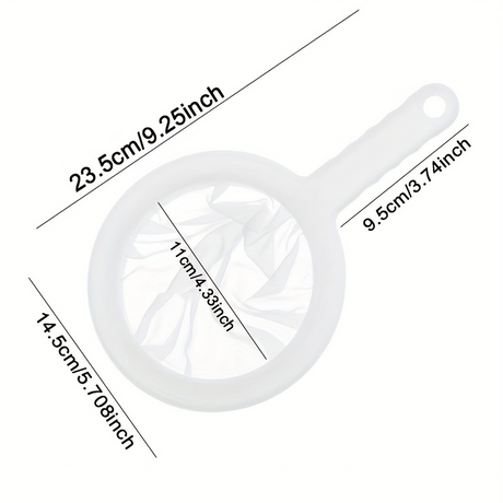 2-Piece Fine Mesh Kitchen Strainer Set - White (Food Sifter for Soy Milk/Flour/Grains/Juice)