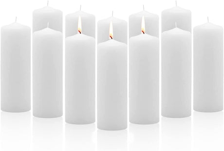 36x Premium Church Candle Pillar Candles White Unscented Lead Free 36Hrs - 5*15cm