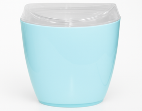 Oval Swing Top Waste Rubbish Bin Acrylic Lightweight Compact Bathroom Office in Blue