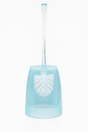 Oval Toilet Brush Holder Acrylic Lightweight Compact Bathroom Cleaning in Blue