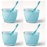 4x Creative Home Oval Toothbrush Holder Bulk Pack - Blue Acrylic (Compact Bathroom Organiser)