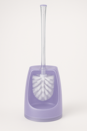 Oval Toilet Brush Holder Acrylic Lightweight Compact Bathroom Cleaning in Purple