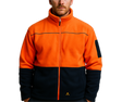 HI VIS Polar Fleece Sherpa Jacket Full Zip Thick Lined Winter Safety Jumper - Orange