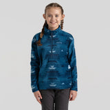 Craghoppers Calke Kids Printed Microfleece Half Zip Jacket in Navy Blue