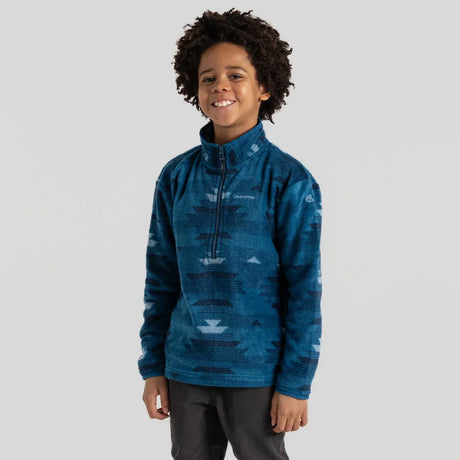Craghoppers Calke Kids Printed Microfleece Half Zip Jacket in Navy Blue