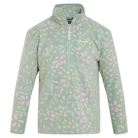 Craghoppers Calke Girls Microfleece Half Zip Jacket in Pale Pistachio Print