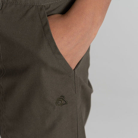 Craghoppers Kids Kiwi Cargo II Convertible Cargo Hiking Trousers Pants in Woodland Green