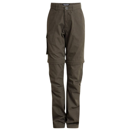 Craghoppers Kids Kiwi Cargo II Convertible Cargo Hiking Trousers Pants in Woodland Green