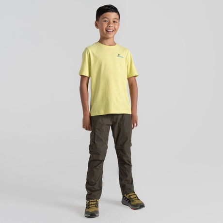 Craghoppers Kids Kiwi Cargo II Convertible Cargo Hiking Trousers Pants in Woodland Green