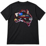 3x Adults Unisex Loose Fit Australia Map T-Shirt Pack - Black (100% Cotton Souvenir Gift)
