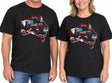 10x Adults Unisex Loose Fit Australia Map T-Shirt Bulk Pack - Black (100% Cotton Souvenir Gift)