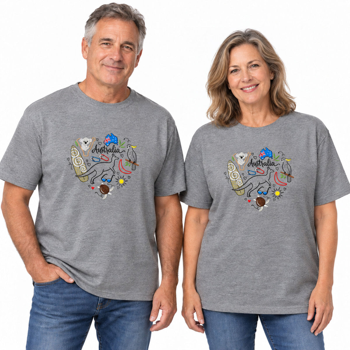Adults Unisex Loose Fit 100% Cotton Outdoors T-Shirt in Grey