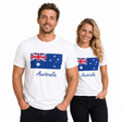 Adults 100% Cotton Australia Flag T-Shirt in White