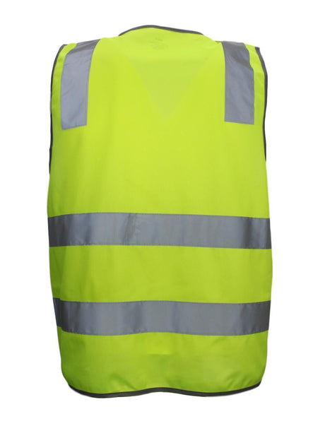 6x Yellow Hi Vis Zip Up Safety Vest Bulk Pack - Reflective Tape Day/Night Workwear (One Size)